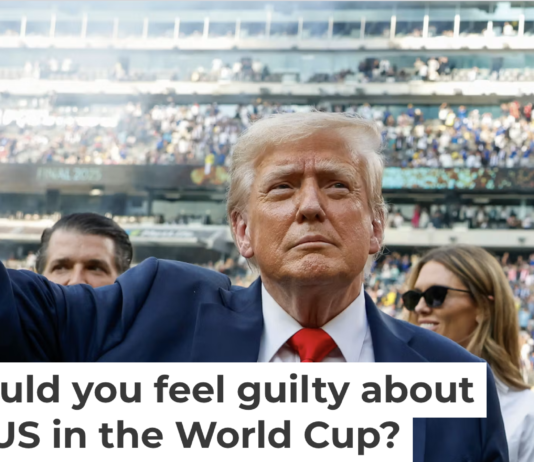 President Donald Trump appears at a FIFA Club World Cup 2025 match at New Jersey’s MetLife Stadium on July 13, 2025, with FIFA president Gianni Infantino standing to the right. Eva Marie Uzcategui/FIFA via Getty Images